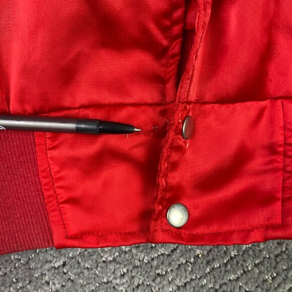 Vintage Coors Slo Pitch Satin Jacket Men's XL Fits Large Red Snap Beer Molson - Picture 4 of 15